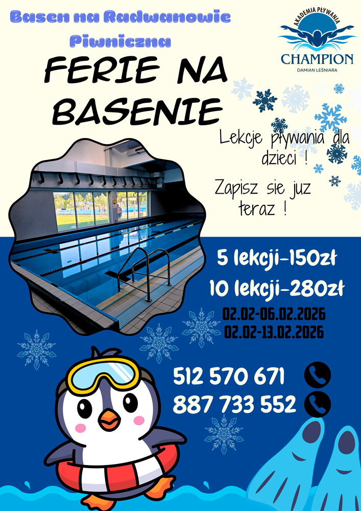 Ferie na basenie – intensywny kurs nauki pływania dla dzieci